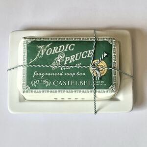 Castelbel Nordic Spruce Bar Soap 10.5oz Ceramic Dish Holder 6" x 4" Portugal